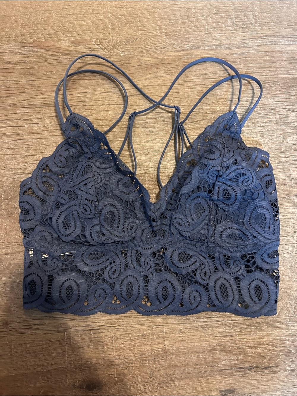 Victoria's Secret PINK Bralette Womens S Navy Blue Longline Strappy Back